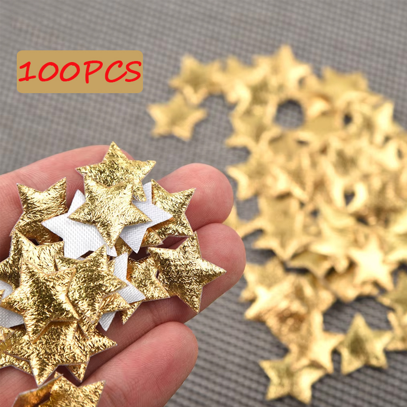 Embellishments For Scrapbooking - 100 Peças de Estrelas Douradas/Prateadas para