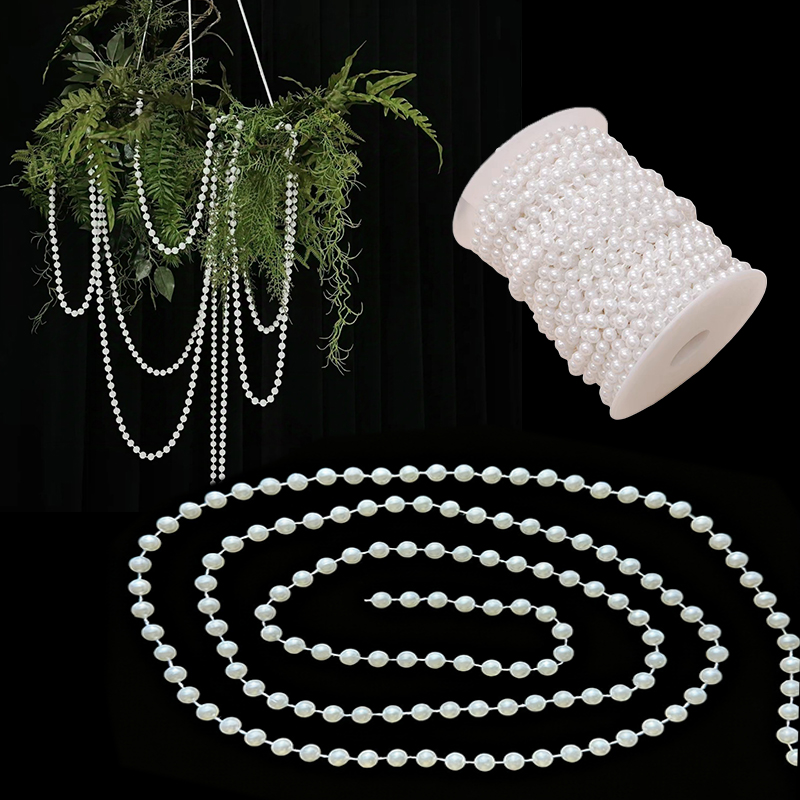 Pearl Trim Chain - Corrente de pérola branca 5 metros/conjunto,