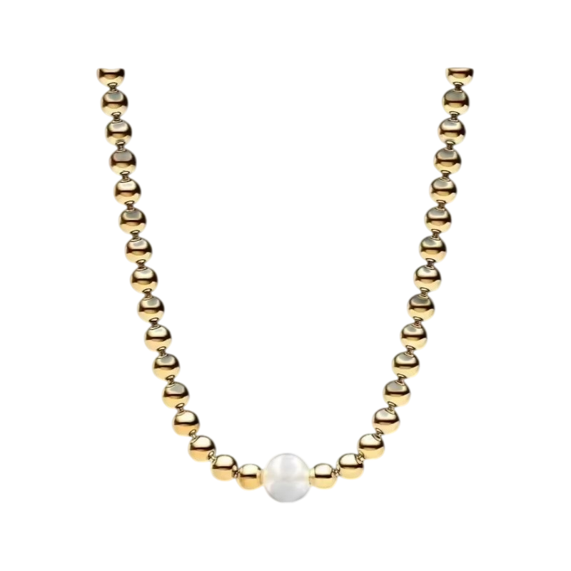 Novo colar de prata S925 com f - Pearl Trim Chain avaliação e preço