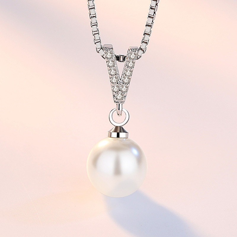 Colar de prata esterlina 925 c - Pearl Trim Chain avaliação e preço