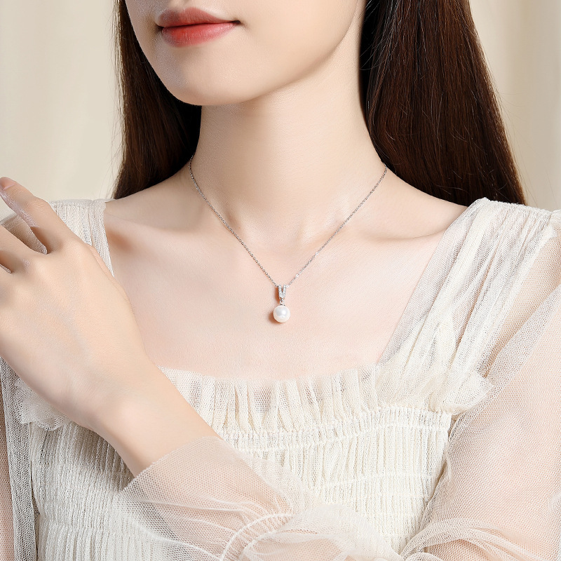 Colar de prata esterlina 925 c - Pearl Trim Chain avaliação e preço