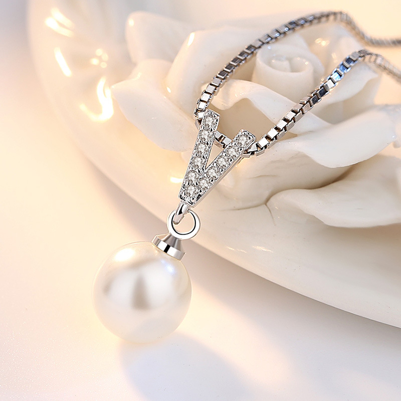 Colar de prata esterlina 925 c - Pearl Trim Chain avaliação e preço