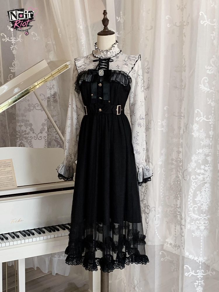 Vestido Lolita Vintage Francês - Elastic Lace Trim avaliação e preço