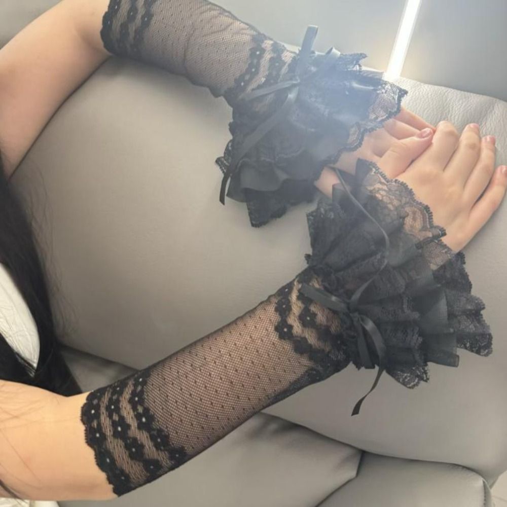 Luvas sem dedos com renda vaza - Elastic Lace Trim avaliação e preço