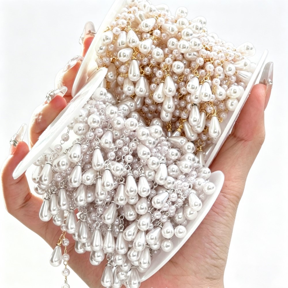 Cadeia de Pérolas Imitadas em  - Pearl Trim Chain avaliação e preço