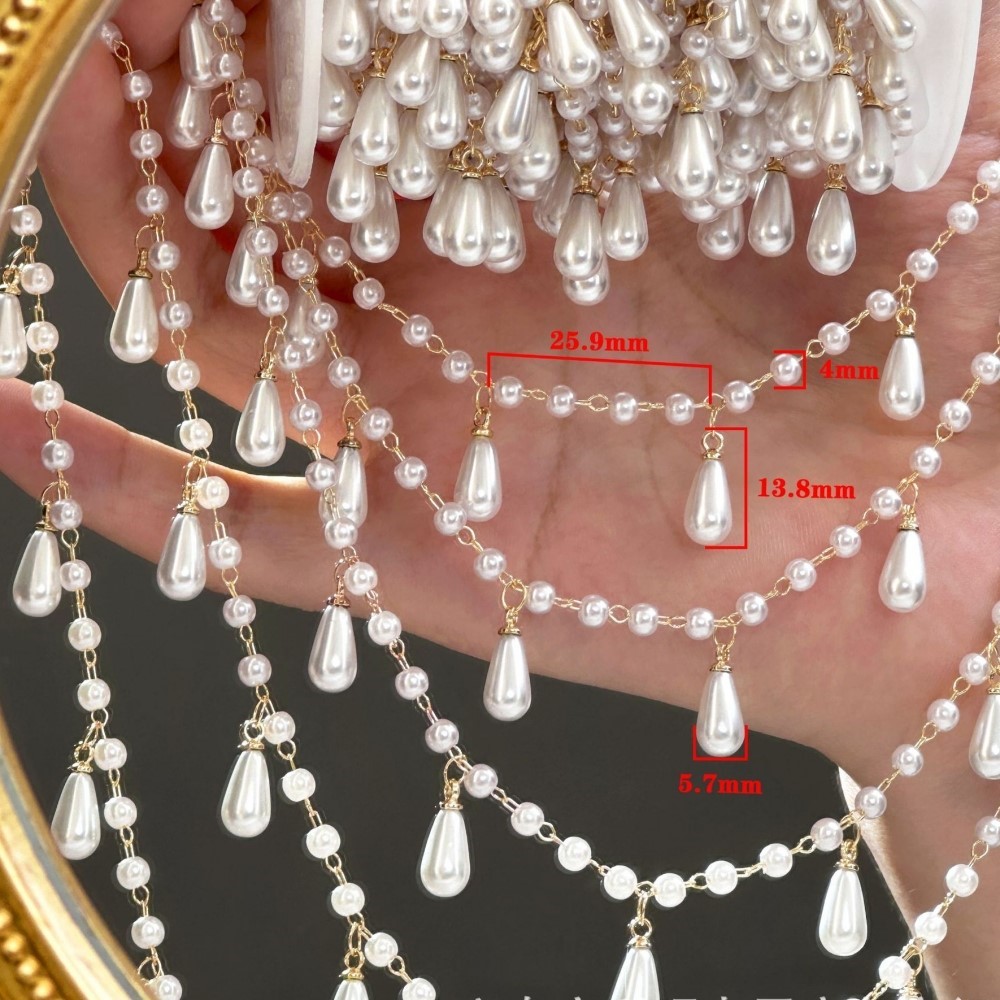 Cadeia de Pérolas Imitadas em  - Pearl Trim Chain avaliação e preço